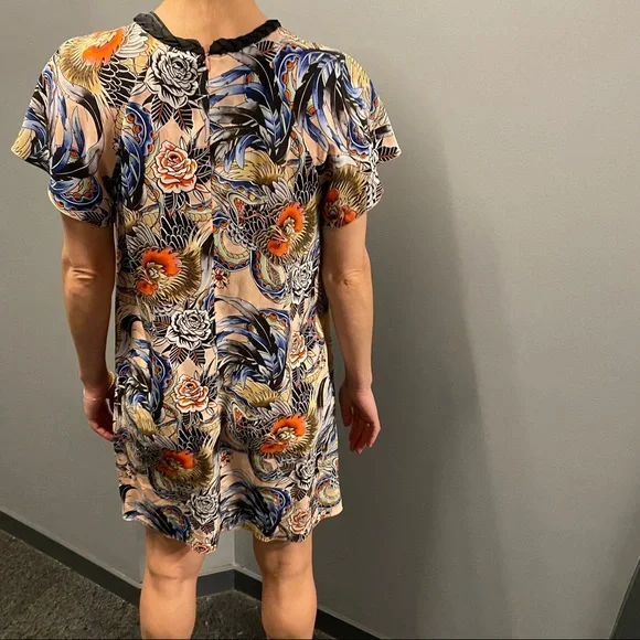 Red Valentino Abito GS7 Petal silk floral Braid Collar rrovpad65sjb/gs7 dress - Picture 9 of 11